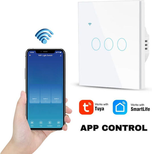 Încastrat Comutator de Perete Wi-Fi Alb