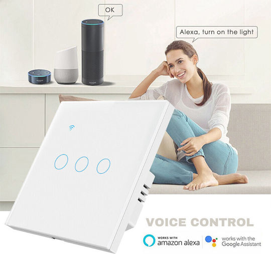 Încastrat Comutator de Perete Wi-Fi Alb