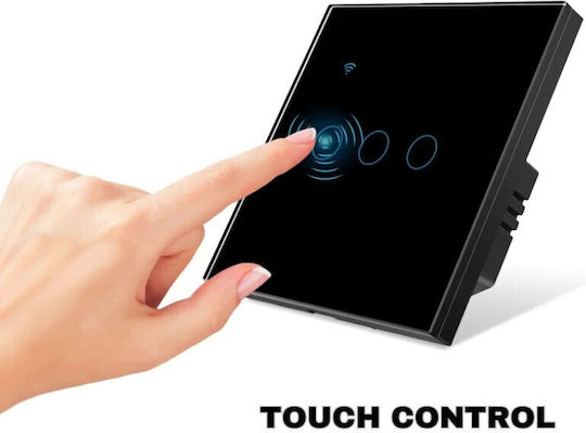 Comutator de Perete Wi-Fi Negru