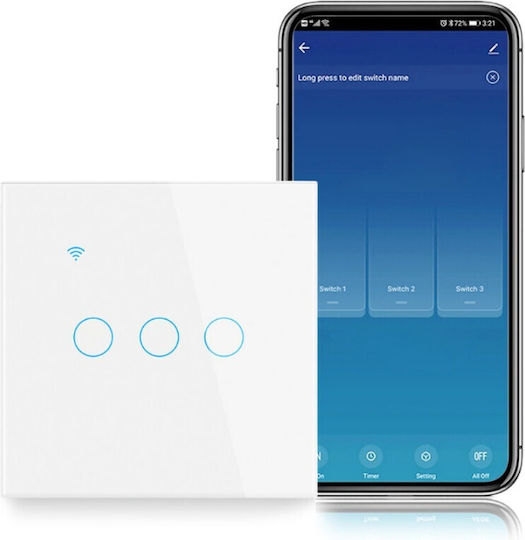 Încastrat Comutator de Perete Wi-Fi Alb