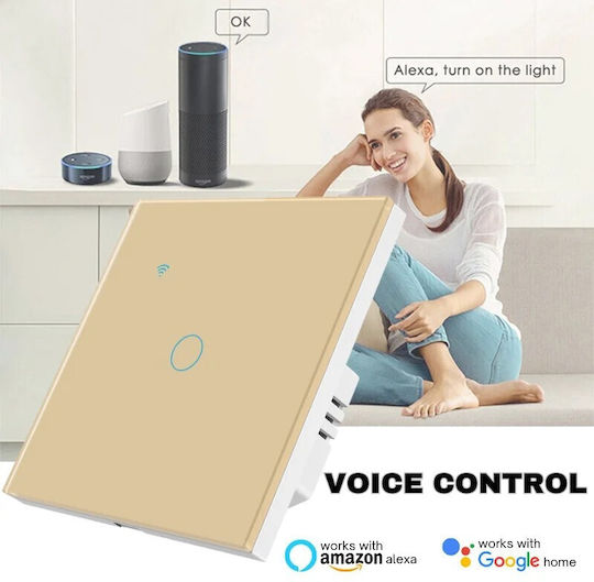 Comutator De Perete Tactil Wi-Fi Comenzi Auriu