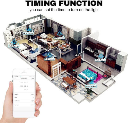 Comutator de Perete Wi-Fi Sens unic Negru