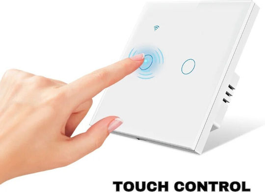 Încastrat Comutator de Perete Wi-Fi Alb