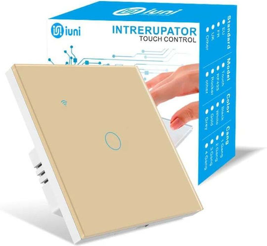Comutator De Perete Tactil Wi-Fi Comenzi Auriu