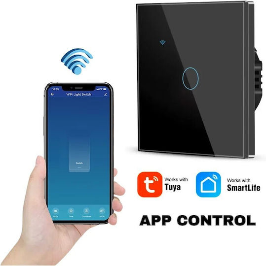 Comutator de Perete Wi-Fi Sens unic Negru