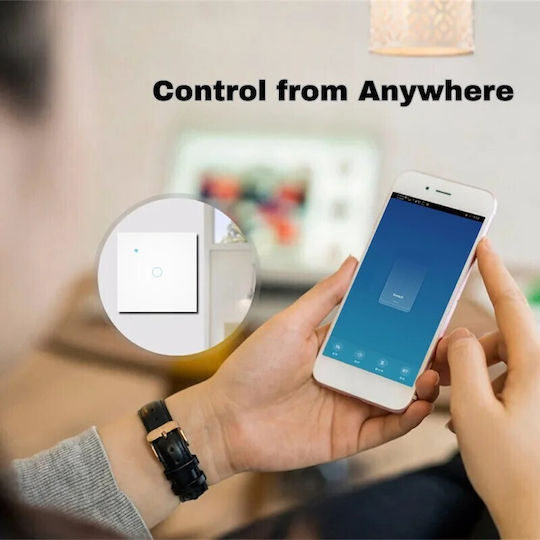 Comutator de Perete Wi-Fi Alb