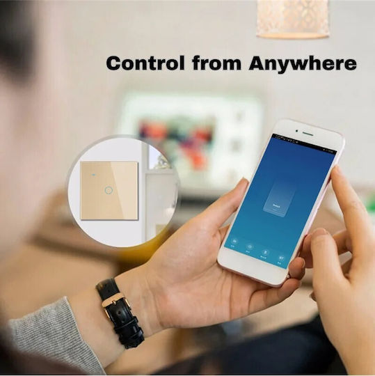 Comutator De Perete Tactil Wi-Fi Comenzi Auriu