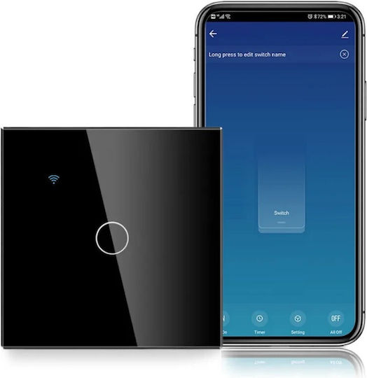 Comutator de Perete Wi-Fi Sens unic Negru