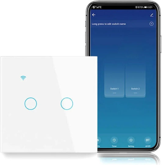 Încastrat Comutator de Perete Wi-Fi Alb