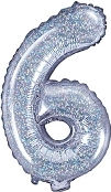 Luftballon Folie Zahl Silber 35cm