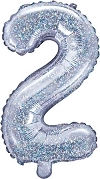 Luftballon Folie Zahl Silber 35cm