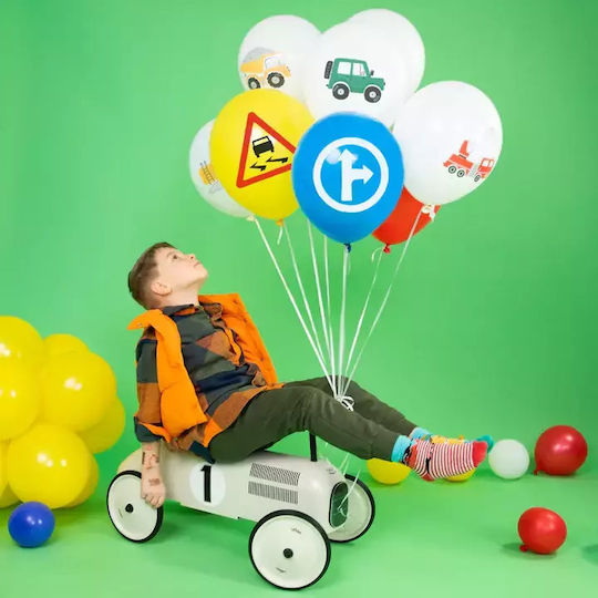 Σετ 9 Μπαλόνια Γενεθλίων Disney Cars Latex Λευκά 30εκ.