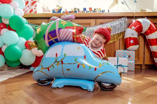 Balloon Foil Jumbo Blue Car 72cm
