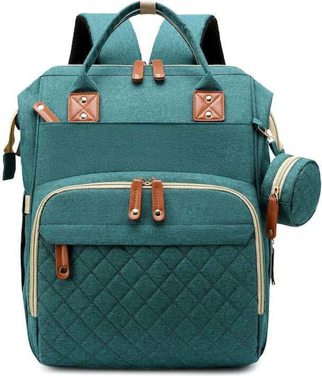 Wickeltasche-Bett Rucksack Türkis 42x30x18cm.