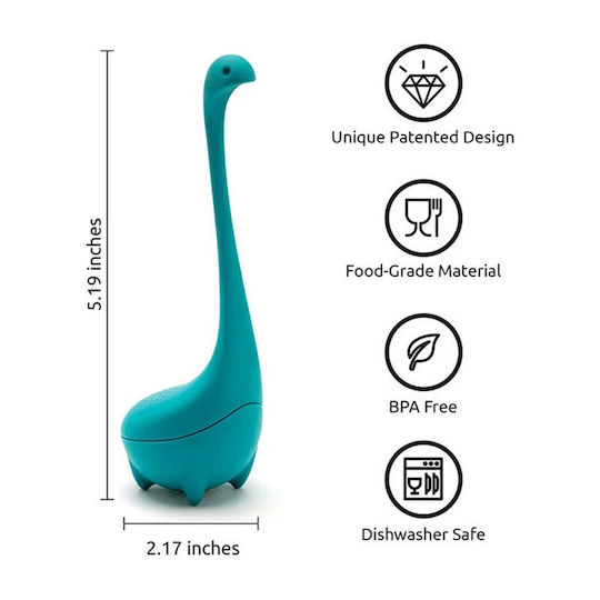 Infuzor pentru Ceai cu Frunze Libere Baby Nessie Silicon Albastru Medilogic