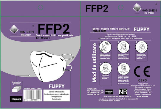 Protective Mask Fabric FFP2 White 5pcs