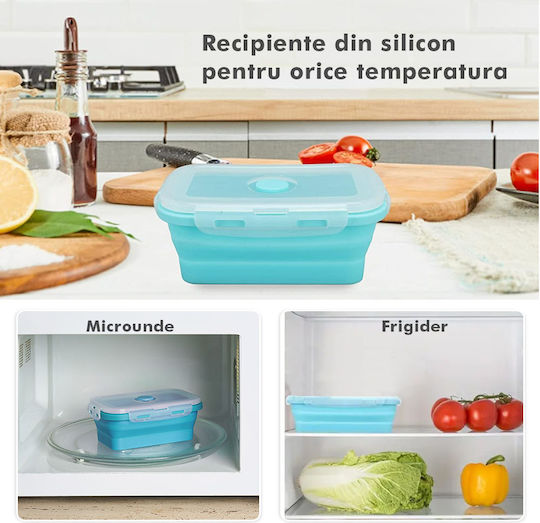 Lunchbox Silikon Turquoise Geeignet für die Mikrowelle 4Stück