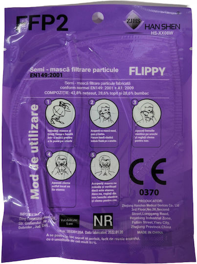 Mască de protecție Țesătură FFP2 Alb 90buc