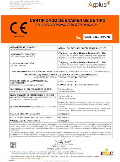 Mască de protecție Țesătură FFP2 Alb 300buc