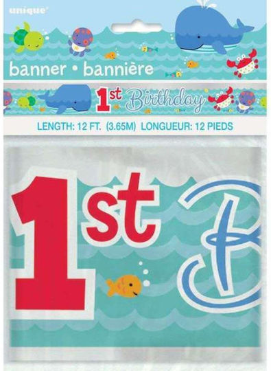 Διακοσμητικό Banner Πάρτι "1st Birthday" 3,65m Βυθός