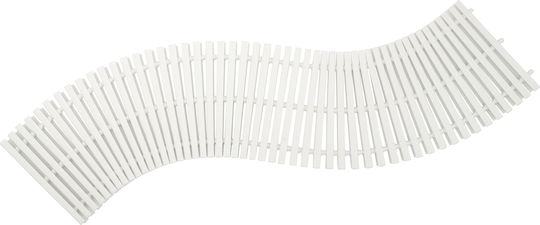 Grătar flexibil antiderapant dublu față Micplast lățime 24,5cm siguranță preaplin cu trei puncte lungime 1m alb