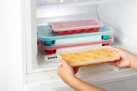 Lekue Ice Tray Plastic 11 Slots with Lid Yellow