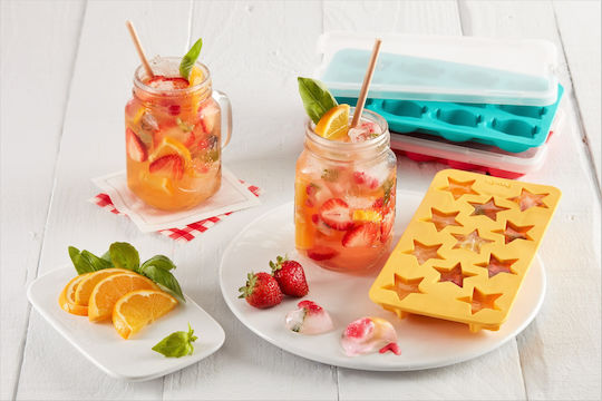 Lekue Ice Cube Tray Plastic 14 Slots with Lid Red