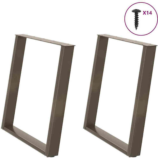 vidaXL Stand Pliabil De Masă Metalic Natural 80x72x72cm 2 Bucăți