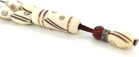 Kompologadiko Graven Camel Bone Worry Beads with 21 Beads White