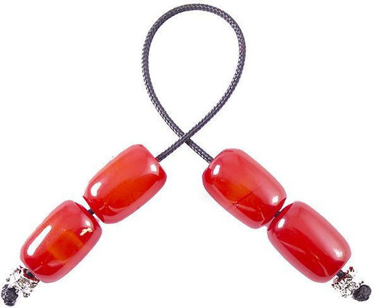 Resin Begleri with 4 Beads Handmade Red 20cm