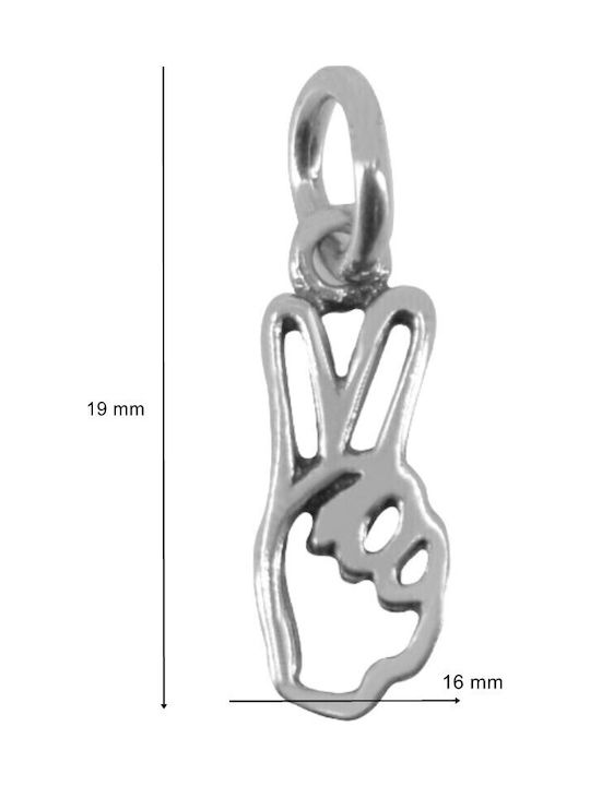 Colier Jolie Argint 925 Argint Semn de Pace Design 19 X 16 Mm 0.9 G