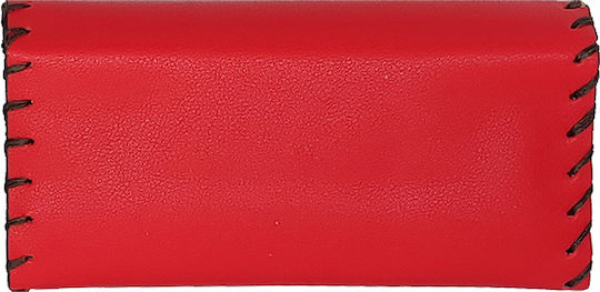 Unisex Vegan Leather Tobacco Pouch with Magnetic Closure Red
