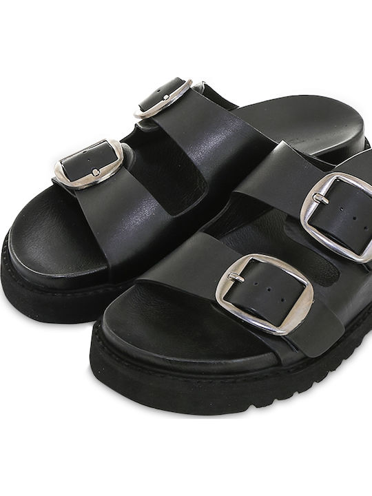 Sandale Casual Damă din Piele Negru