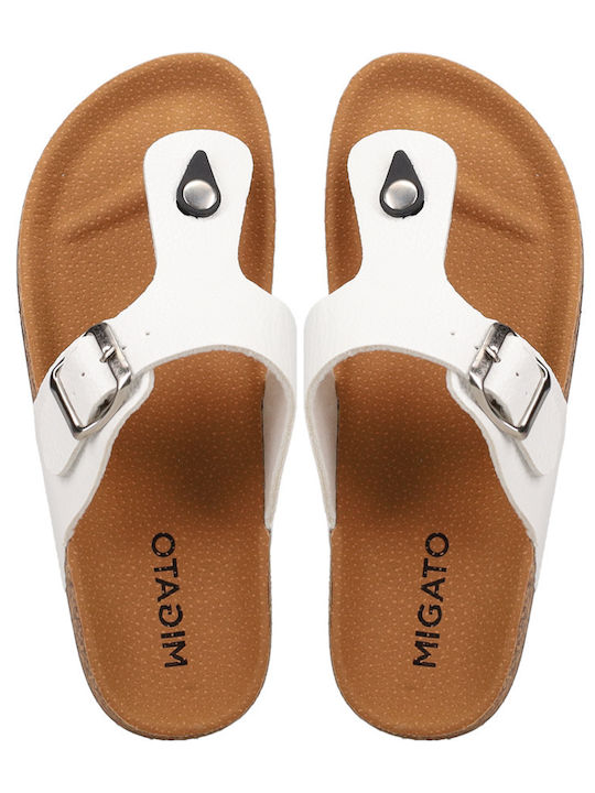Women's Flat Sandals in White Color