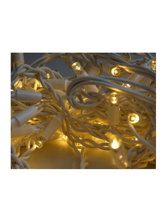 Instalare de Crăciun 50 M Luminite LED Franjuri Alb Cald Flash Alimentare Conectabilă Albă de Cauciuc Cablu 220v Flippy