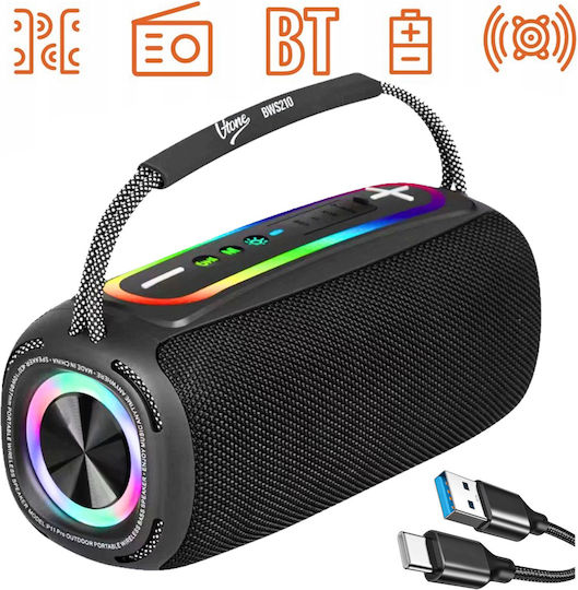 V-tone BWS210 Bluetooth високоговорител с живот на батерията до 3 часа Черен