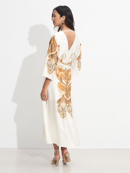 Summer Midi Dress Satin Ecru