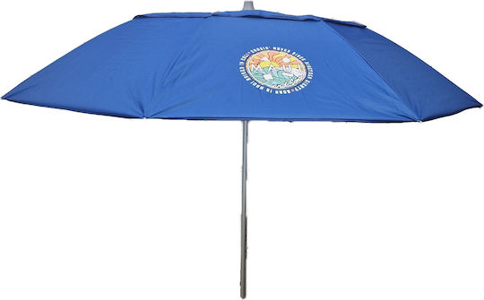Maui & Sons Maui & Sons Strandsonnenschirm Aluminium Durchmesser 1.7m mit UV Schutz und Strand Sonnenschirm Blau