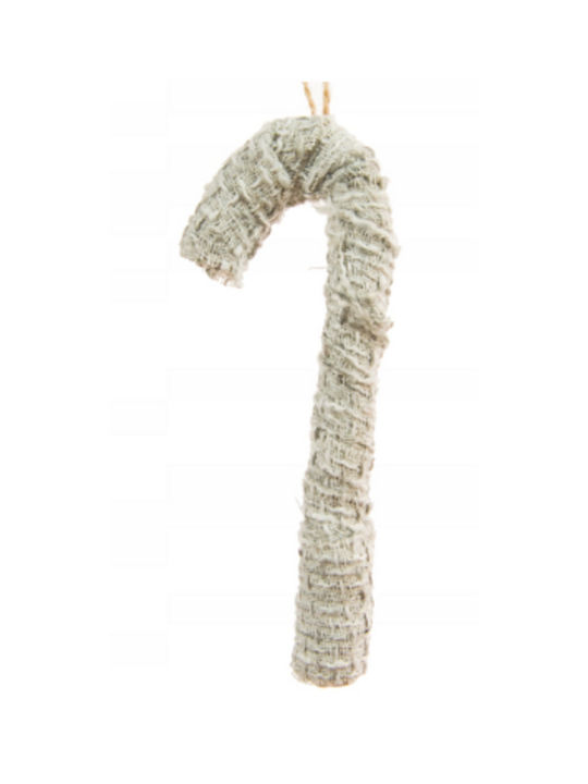 12cm Weihnachtsbaumschmuck Stab Stoff Weiß 12cm