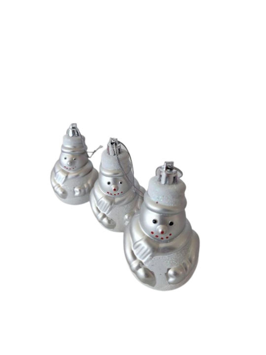 Set Ornamente Oameni De Zăpadă Din Plastic 9x5x6cm 6 Bucăți
