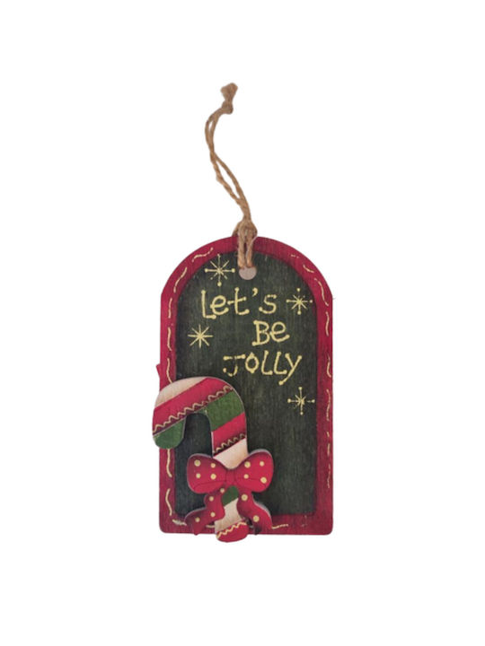 Hängendes Ornament Etikett Hölzern Mehrfarbig 6.5x10cm