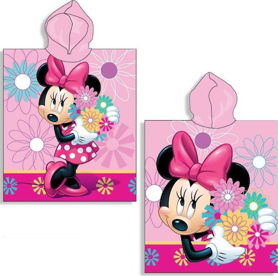 Dimcol Poncho de plajă pentru copii Minnie Roz 115 x 50cm.
