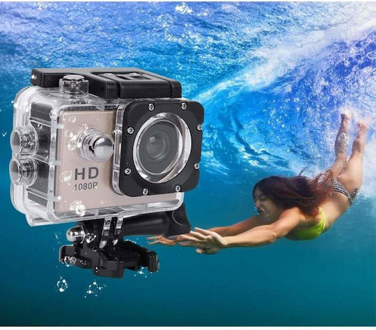 32GB Екшън камера HD (720p) Водоустойчива (с Калъф) Златиста