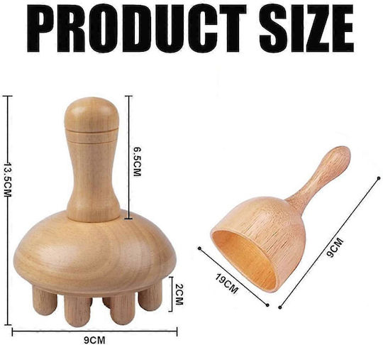 Ξύλινα Εργαλεία Μασάζ Μαδεροθεραπεία Wood Therapy Massage Set 4τμχ