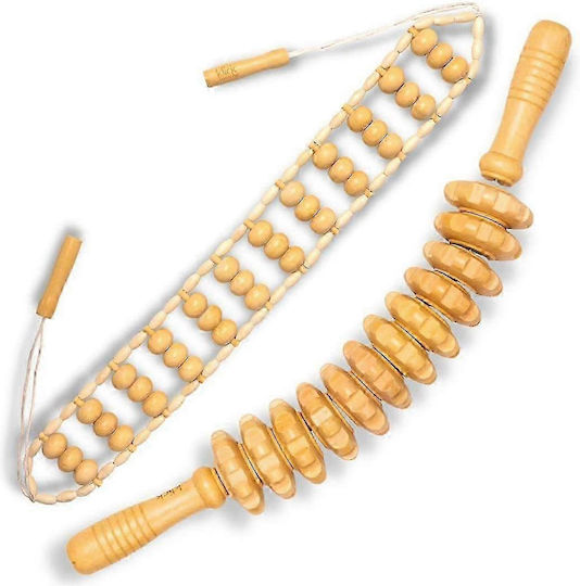 Ξύλινα Εργαλεία Μασάζ Μαδεροθεραπεία Wood Therapy Massage Set 3τμχ