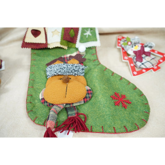 Geschenk Socke Flippy Rentier Muster Grüne Größe 20x40 Cm Textil Indoor