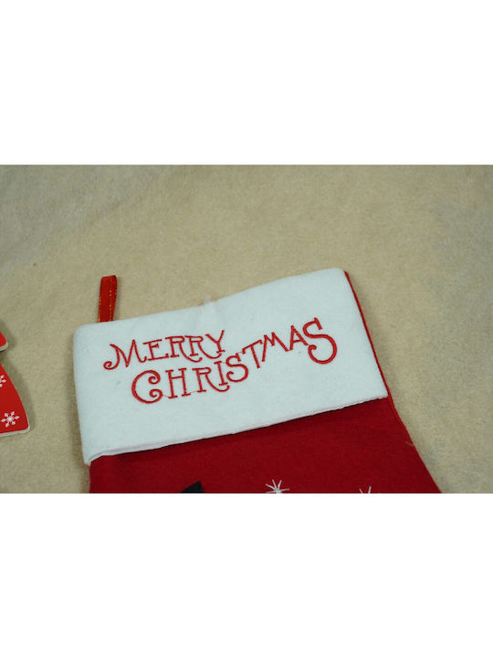 Weihnachtliche Dekorationssocken Flippy Weihnachtsmann Design Rote Größe 20x40 Cm Textil Indoor