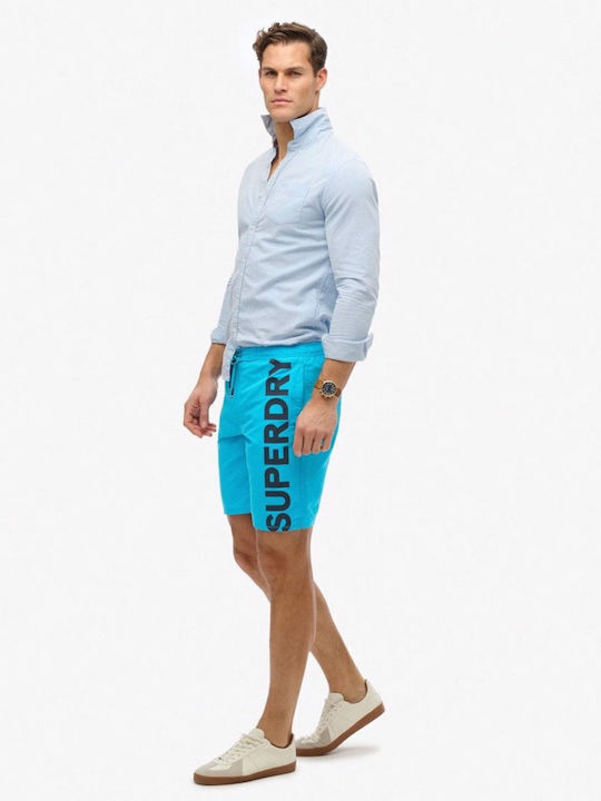 D2 Sdsw Classic 19 Logo Борд Шорти Мъжки Бански Тюркоазен Hawaii Blue