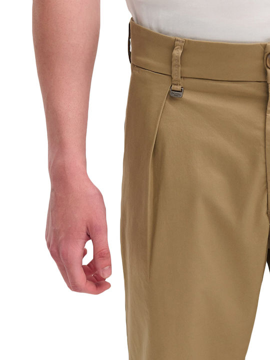 Perth Men's Chinos Elastic in Straight Leg Style Beige