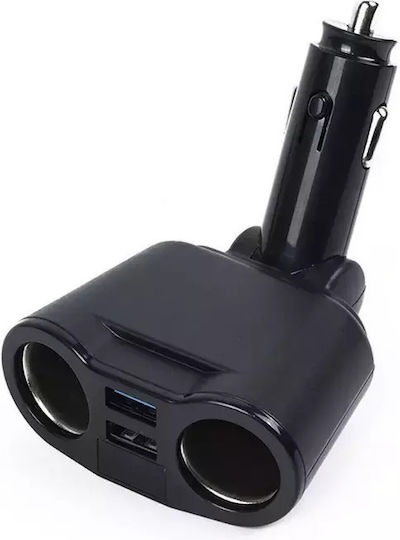 Φορτιστής Αυτοκινήτου 100W 3.1A με Θύρες: 2xUSB-A 2xΑναπτήρα